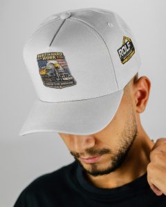 “Built on Hard” Branded Cap White